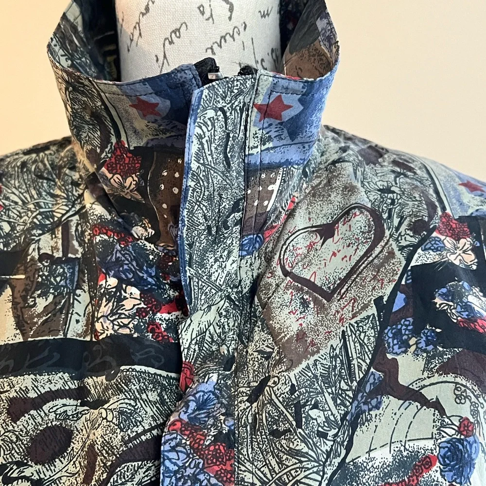 Vintage Fuda International Womens Silk Full Zip Jacket Large 80s 90s Art To Wear